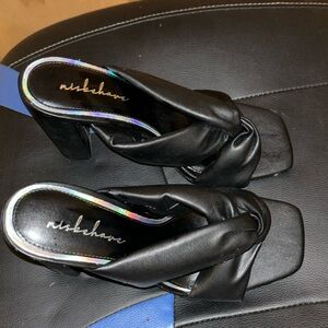 Black Chunky Mule Heel